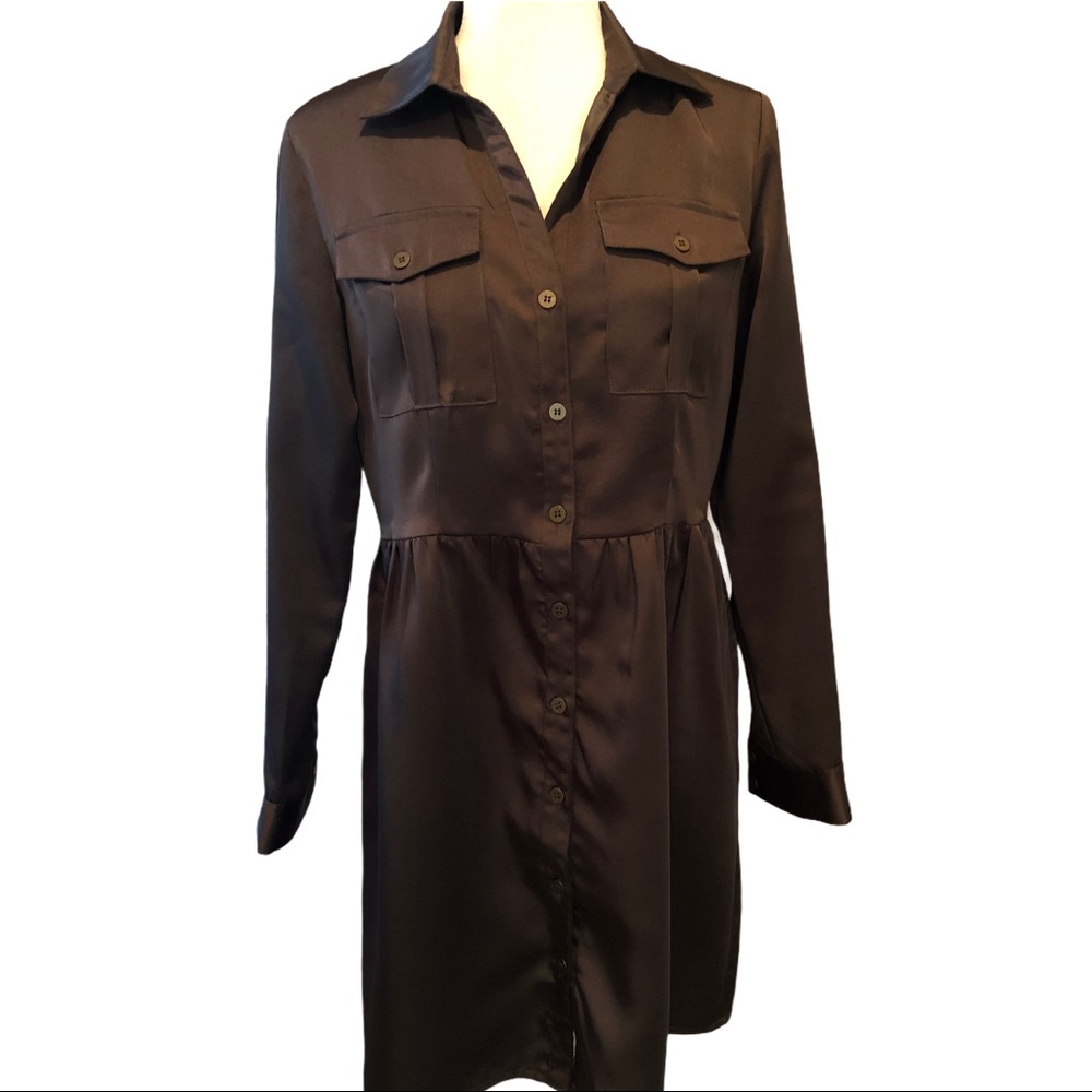 THEME Brown Shirt Dress